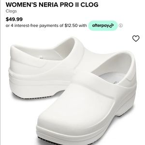 CROCS WHITE NERIA PRO WORK CLOGS